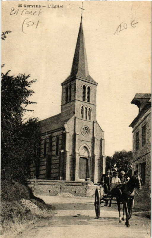 Carte postale ancienne Gerville - Eglise à Ger