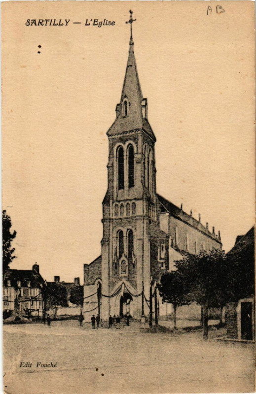 Carte postale ancienne Sartilly - Eglise