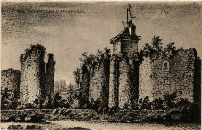 Carte postale ancienne Avranches - Ruines du Chateau d'Avranches à Avranches