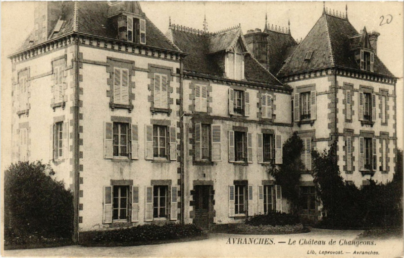 Carte postale ancienne Avranches - Le Chateau de Changeons à Avranches