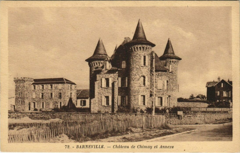 Carte postale ancienne Barneville - Chateau de Chimay et Annexe