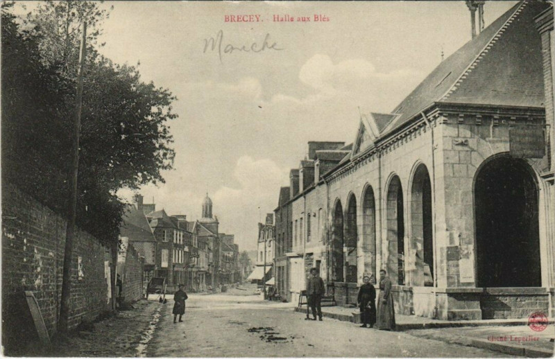 Carte postale ancienne Brecey - Halle aux Bles à Brécey