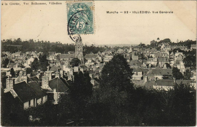 Carte postale ancienne Villedieu - Vue générale