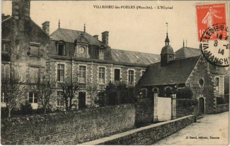 Carte postale ancienne Villedieu-les-Poeles - L'Hopital