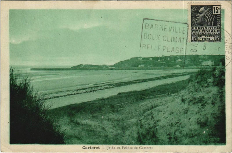 Carte postale ancienne Carteret - Les Falaises