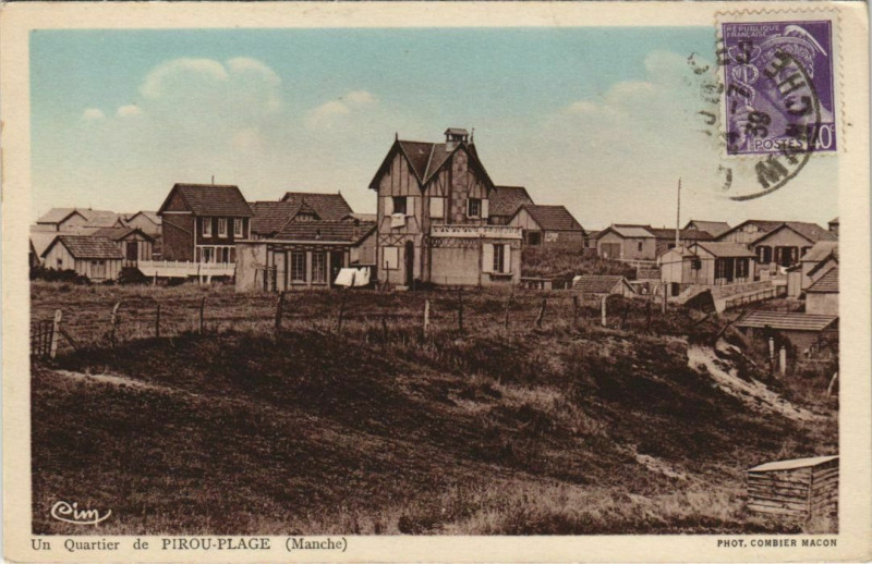 Carte postale ancienne Quartier de Pirou-Plage à Pirou