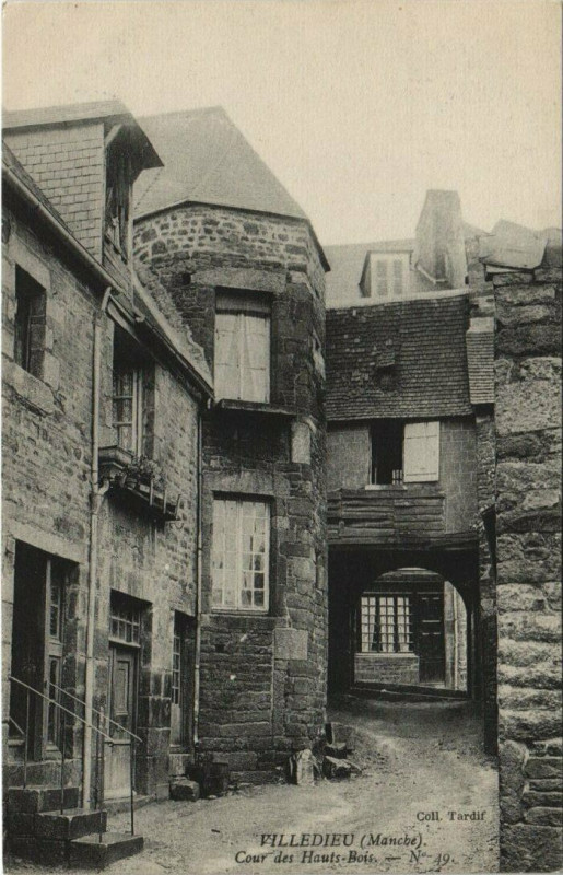 Carte postale ancienne Villedieu - Cour des Hauts-Bois