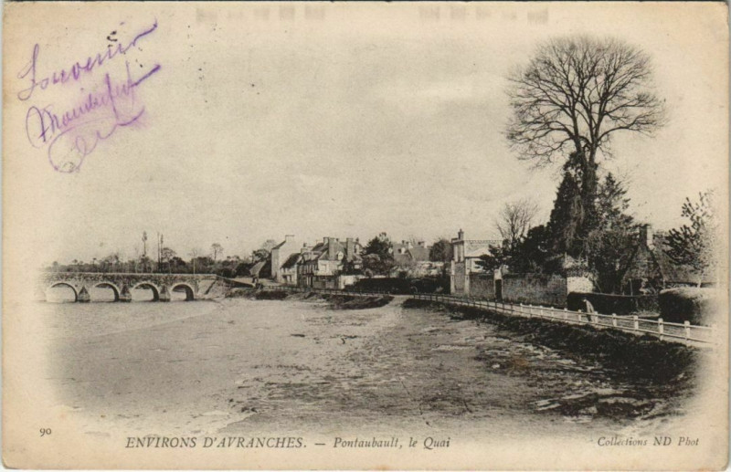 Carte postale ancienne Env. d'Avranches - Pontaubault à Pontaubault