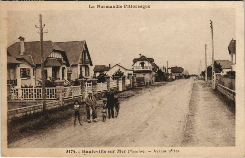 Carte postale ancienne Hauteville-sur-Mer - Avenue d'Iena à Hauteville-sur-Mer