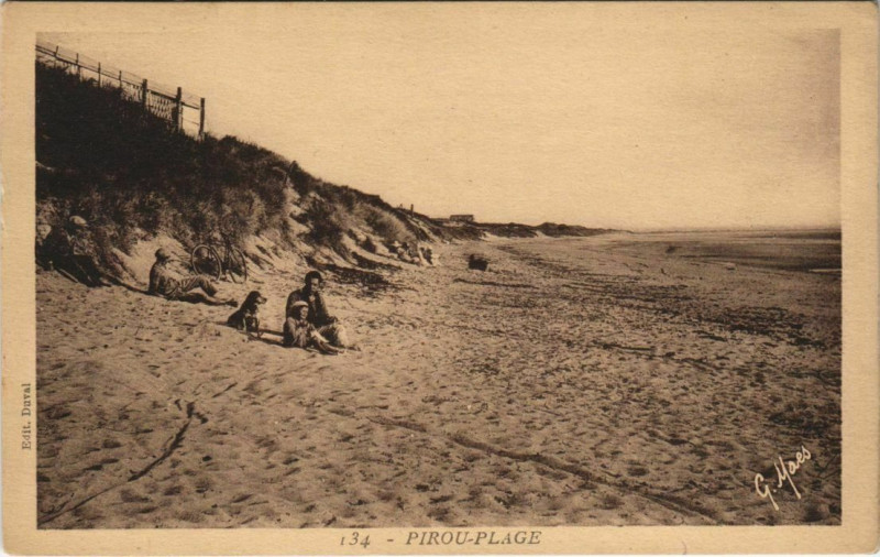 Carte postale ancienne Pirou-Plage à Pirou