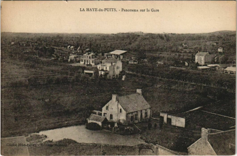 Carte postale ancienne La Haye-du-Puits - Panorama sur la Gare à La Haye