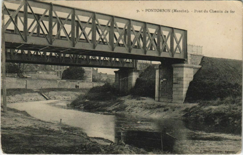 Carte postale ancienne Pontorson - Pont du Chemin de Fer à Pontorson