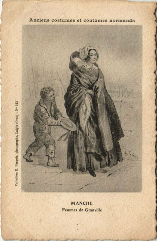 Carte postale ancienne Manche - Femmes de Granville à Granville