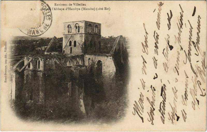 Carte postale ancienne Hambye - Env. de Villedieu à Hambye