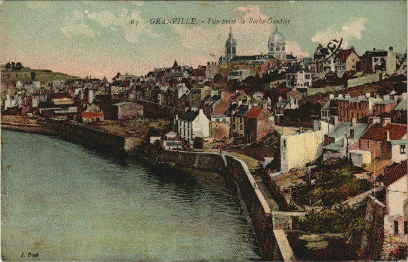 Carte postale ancienne Granville Vue prise de Roche-Gautier à Granville