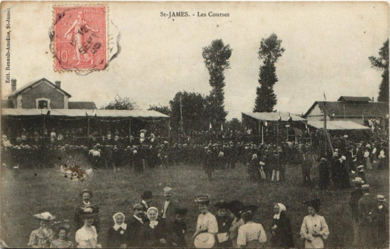 Carte postale ancienne Saint-James Les Courses à Saint-James