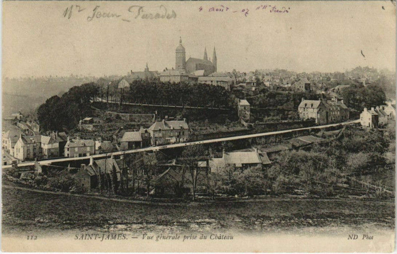 Carte postale ancienne Saint-James-Vue générale prise du Chateau à Saint-James