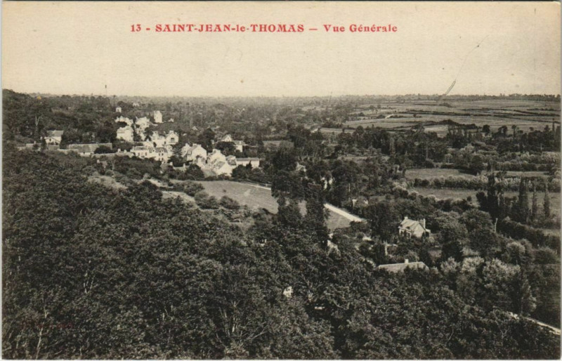 Carte postale ancienne Saint-Jean-le-Thomas-Vue générale à Saint-Jean-le-Thomas