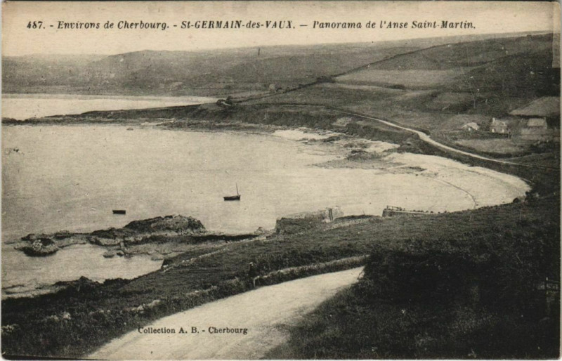 Carte postale ancienne Saint-Germain des Vaux-Panorama de l'Anse Saint-Martin à Ger