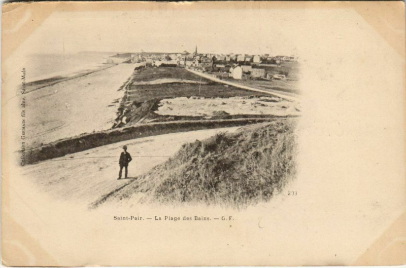 Carte postale ancienne Saint-Pair-La Plage des Bains