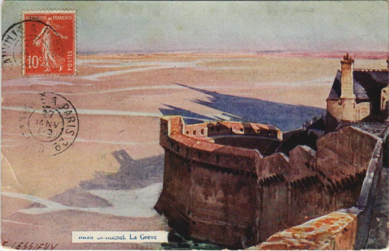 Carte postale ancienne Mont-Saint-Michel-La Greve