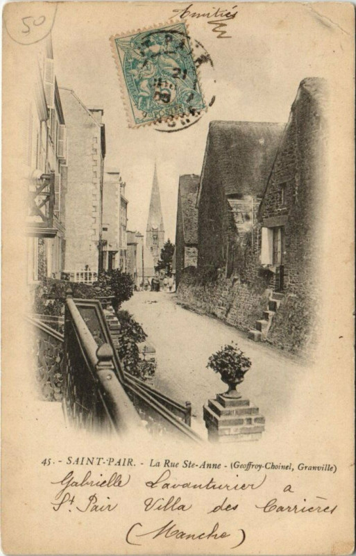 Carte postale ancienne Saint-Pair-La Rue Sainte-Anne