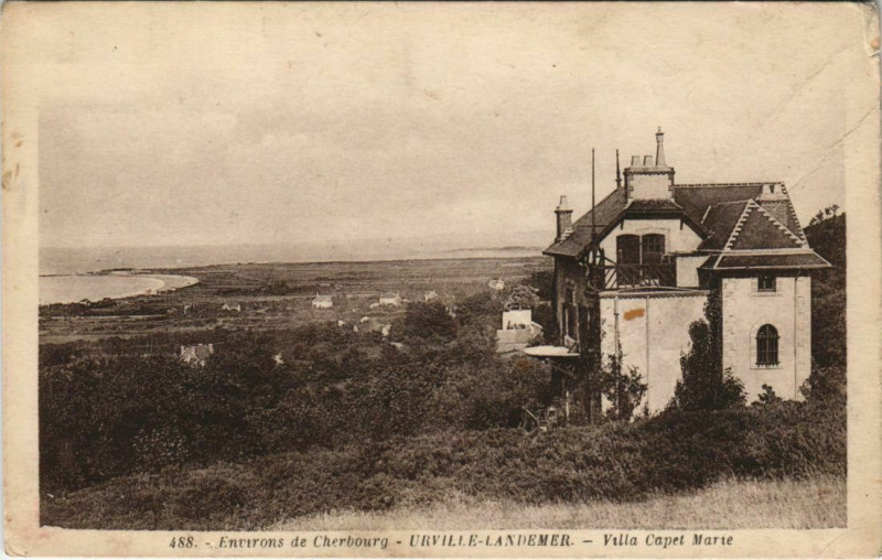 Carte postale ancienne Cherbourg-Urville Landemer-Villa Capet Marie à Urville