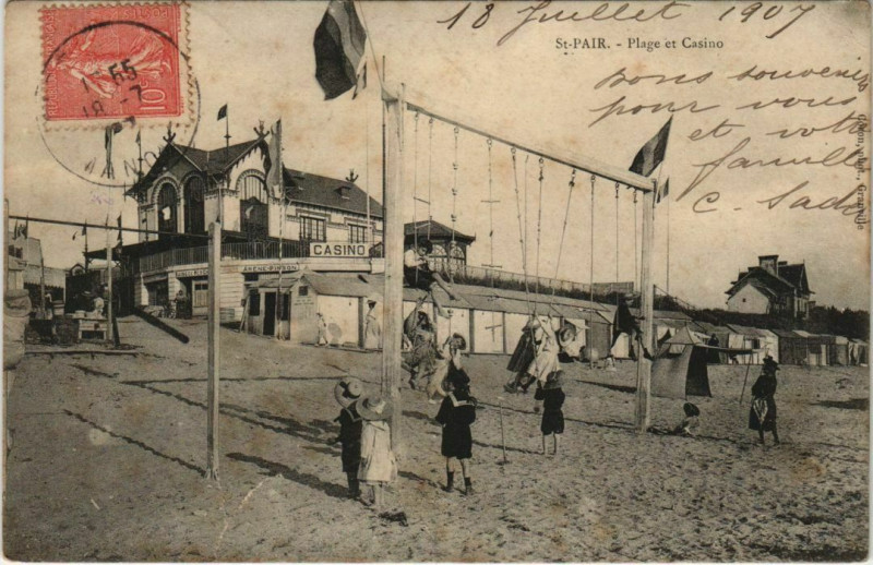 Carte postale ancienne Saint-Pair-Plage et Casino