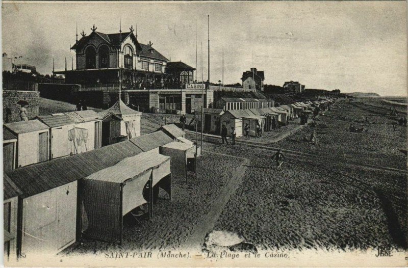 Carte postale ancienne Saint-Pair-La Plag et le Casino