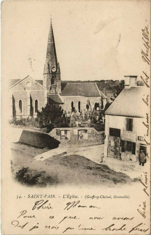 Carte postale ancienne Saint-Pair-L'Eglise