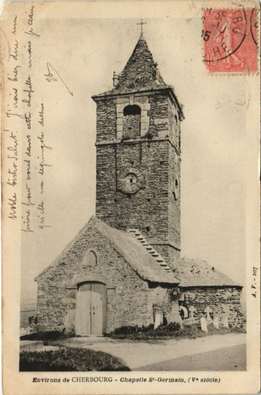 Carte postale ancienne Env. de Cherbourg - Chapelle Saint-Germain à Ger