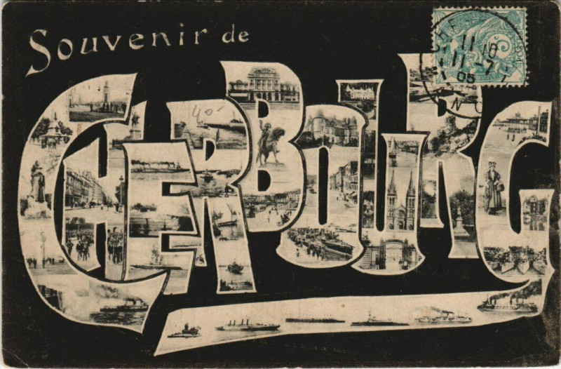 Carte postale ancienne Souvenir de Cherbourg