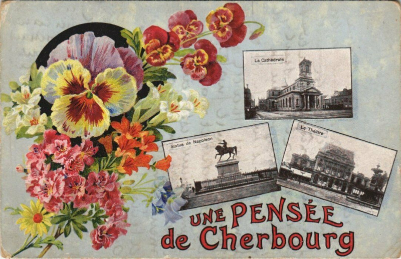 Carte postale ancienne Une Pensée de Cherbourg