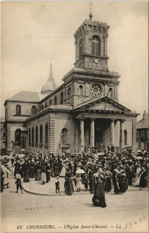 Carte postale ancienne Cherbourg - L'Eglise Saint-Clement