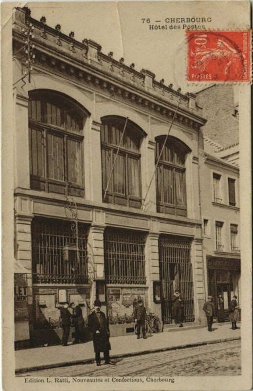 Carte postale ancienne Cherbourg - Hotel des Postes