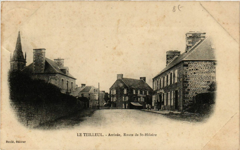 Carte postale ancienne Le Teilleul - Arrivée, Route de Saint-Hilaire au Teilleul