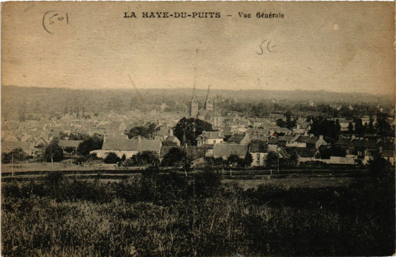 Carte postale ancienne La Haye-du-Puits - Vue Générale à La Haye