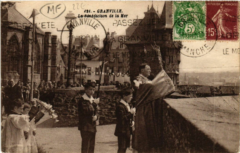 Carte postale ancienne Granville - Le Bénédiction de la Mer à Granville