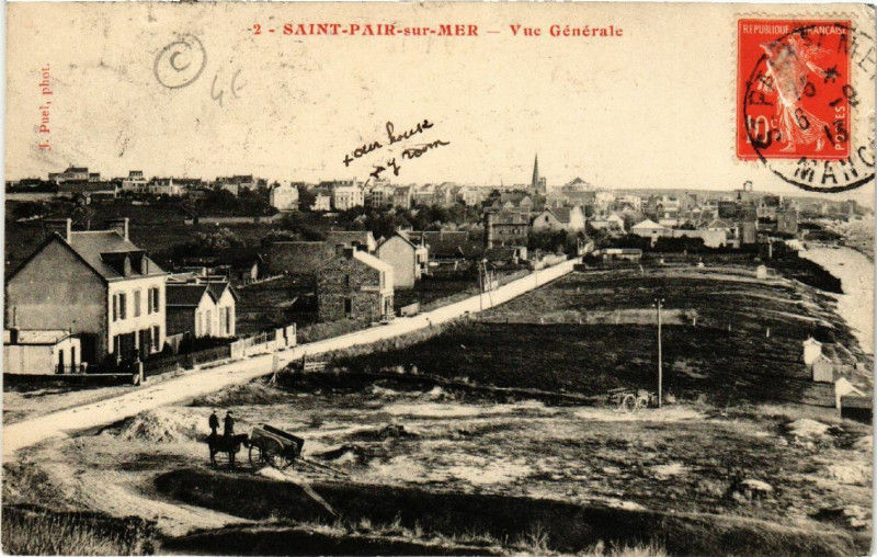 Carte postale ancienne Saint-Pair-sur-Mer - Vue Générale à Saint-Pair-sur-Mer