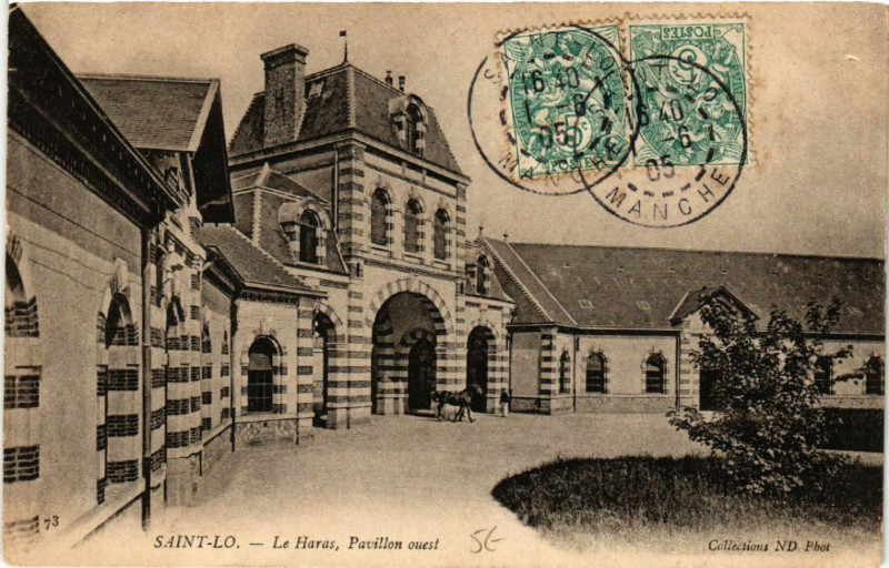 Carte postale ancienne Saint-Lo - Le Haras, Pavillon ouest à Saint-Lô