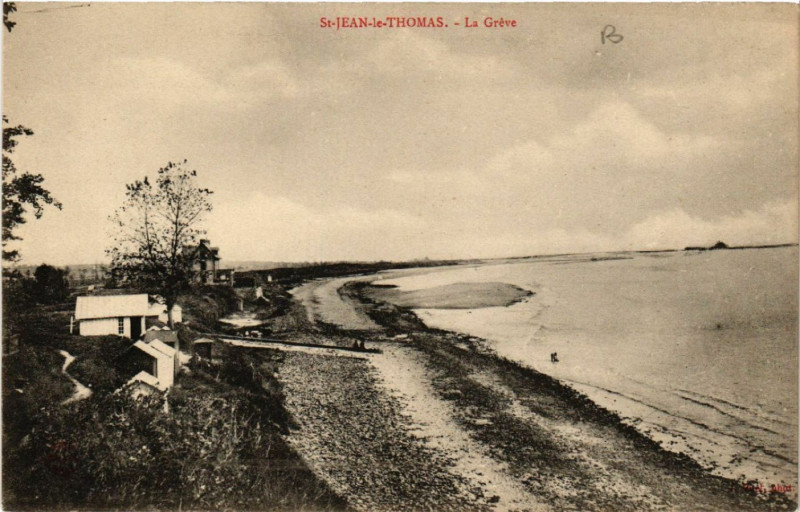 Carte postale ancienne Saint-Jean-le-Thomas - La Greve à Saint-Jean-le-Thomas