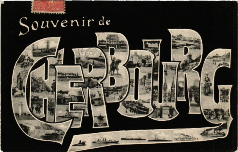 Carte postale ancienne Souvenir de Cherbourg