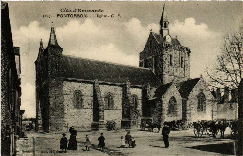 Carte postale ancienne Cote d'Emeraude -Pontorson - L'Eglise à Pontorson