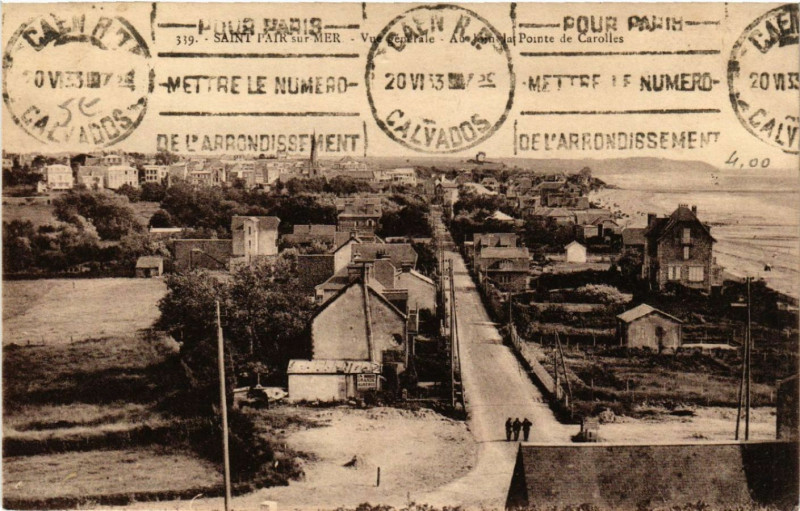 Carte postale ancienne Saint-Pair-sur-Mer - Vue générale -Au bains la Pointe de Carolles à Saint-Pair-sur-Mer