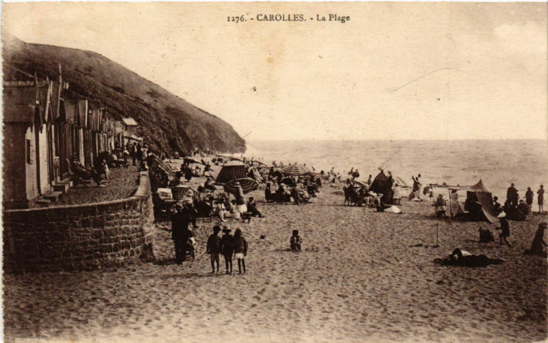 Carte postale ancienne Carolles - La Plage à Carolles