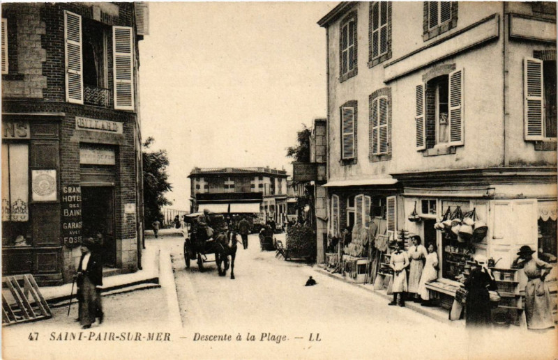 Carte postale ancienne Saint-Pair-sur-Mer - Descente á la Plage à Saint-Pair-sur-Mer