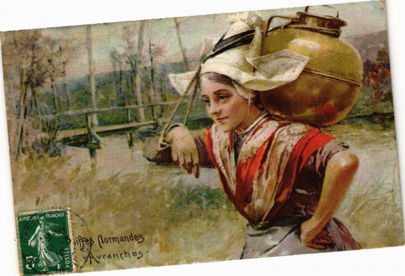 Carte postale ancienne Coiffes Normandes - Avranches à Avranches