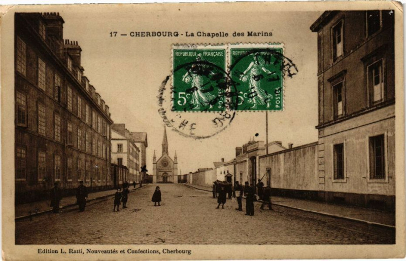 Carte postale ancienne Cherbourg - La Chapelle des Marins