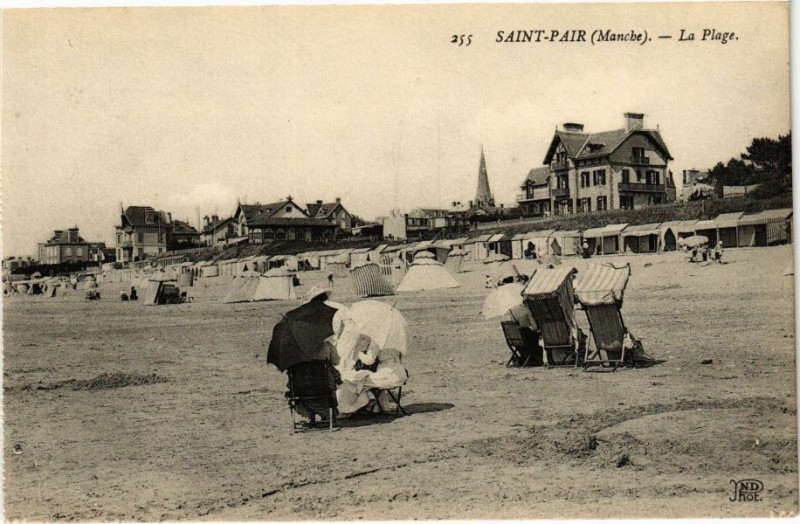 Carte postale ancienne Saint-Pair - La Plage