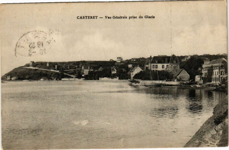 Carte postale ancienne Carteret - Vue générale prise du Glacis